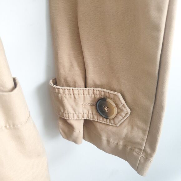 Gap Trench Coat Womens Large British Tan Khaki Pockets Belted Double Breasted - Picture 11 of 16